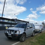 Jayco Outback Swan parked on pit straight - Bathurst 1000
