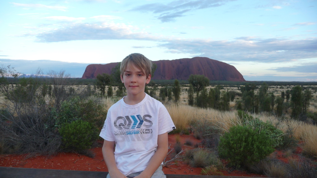Lachlan in front of Uluru